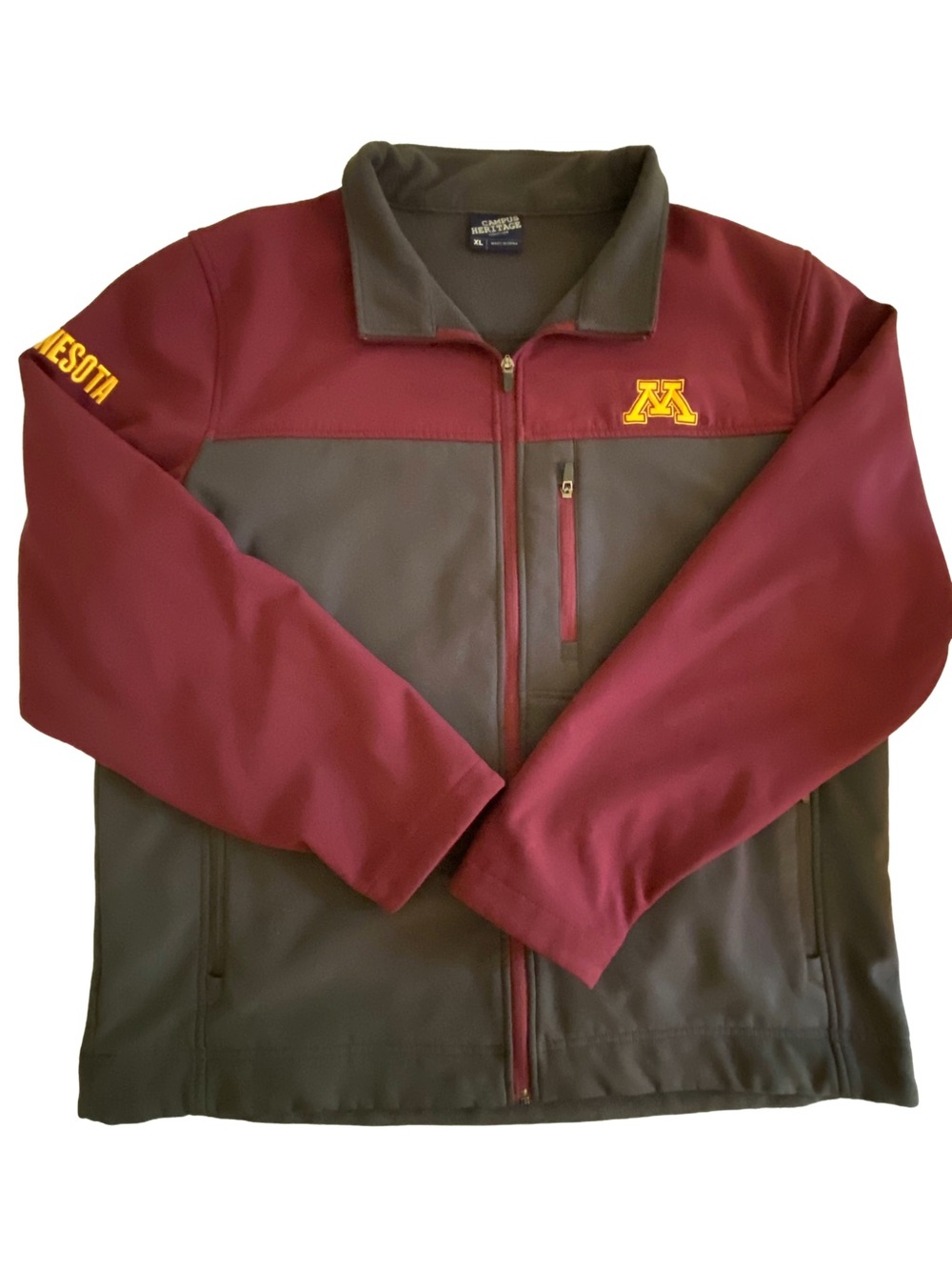 Minnesota Golden Gophers Jacket Mens Size XL Performance Full Zip Pockets Fleece